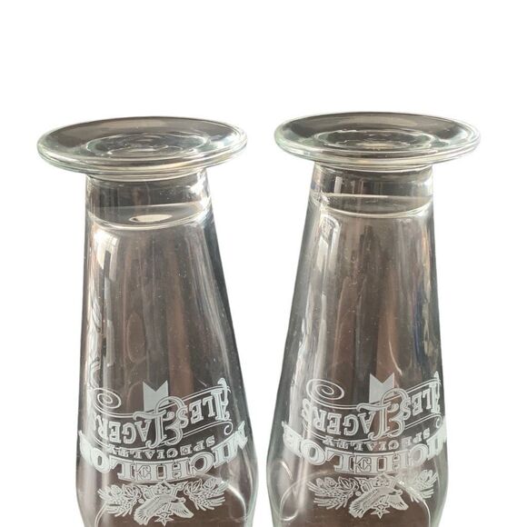 Vintage Michelob Special ALES LAGERS Lot of 2 Etched Pilsner Glasses Glass Rare - Picture 5 of 10